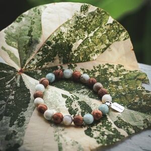 Matte Brown Jasper / Polished Amazonite